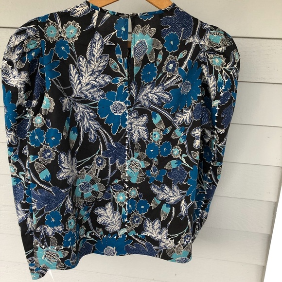Ulla Johnson Blouse Blue Floral Terese 2 EUC - Picture 6 of 8